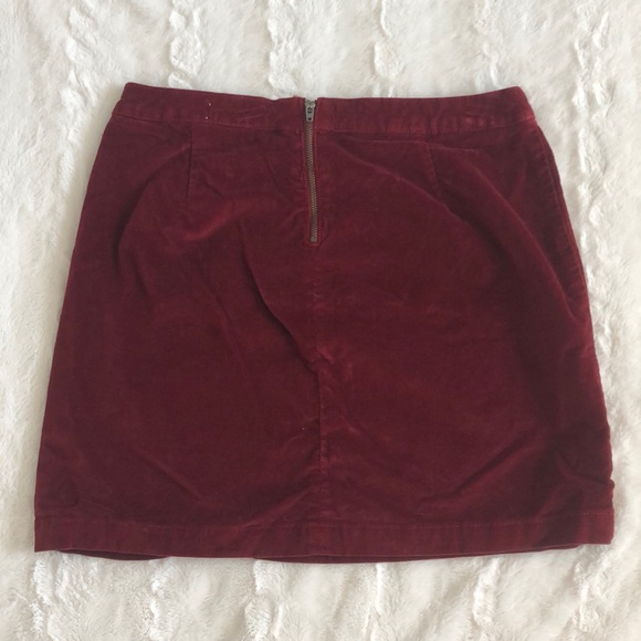 Wine Corduroy Skirt - Picture 2 of 4